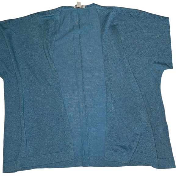 Lot of 2 Women's J. Jill Button Top & Open Front Cardigan, Sz L, Denim Blue Line - Picture 7 of 10
